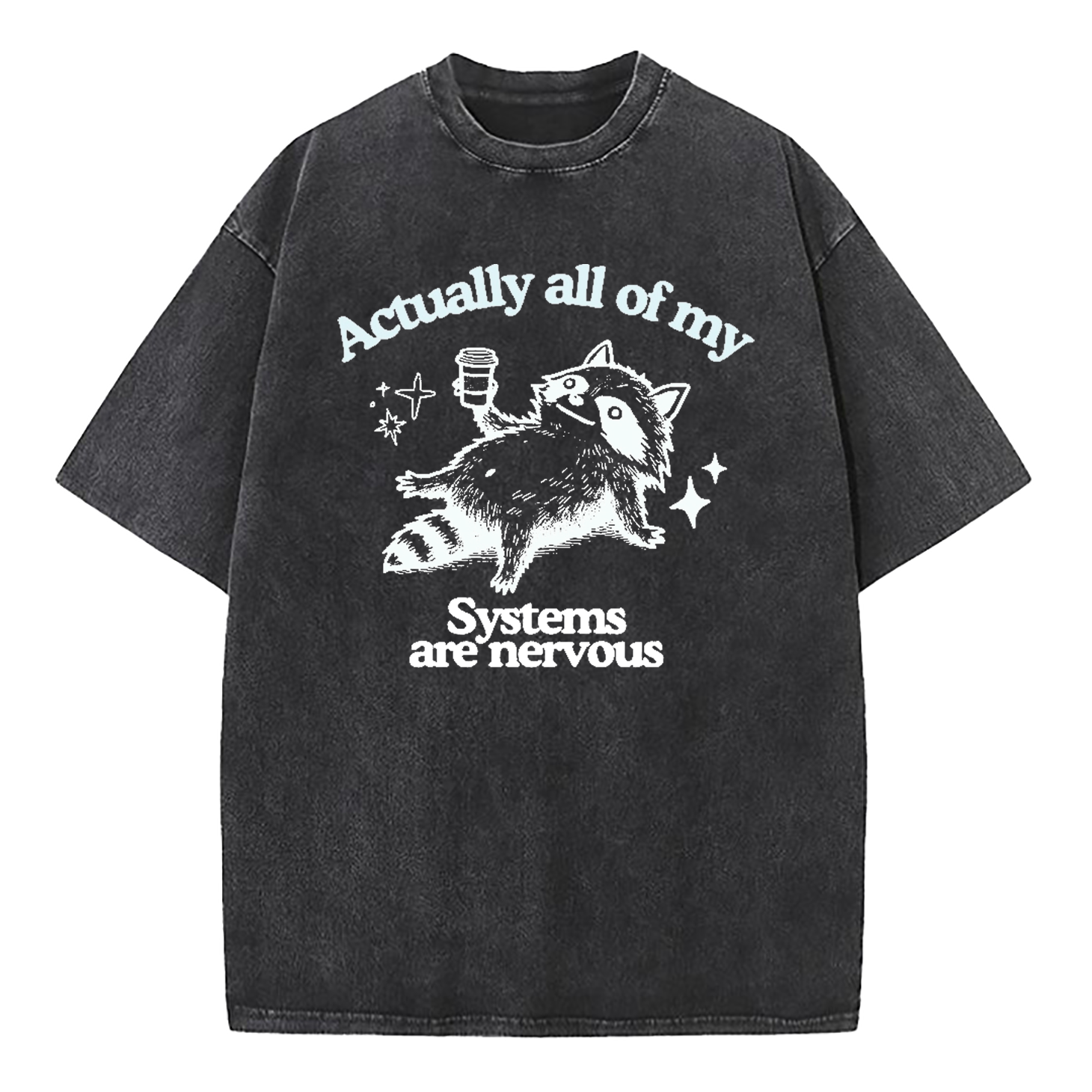 Actually All Of My Systems Are Nervous Washed T-Shirt