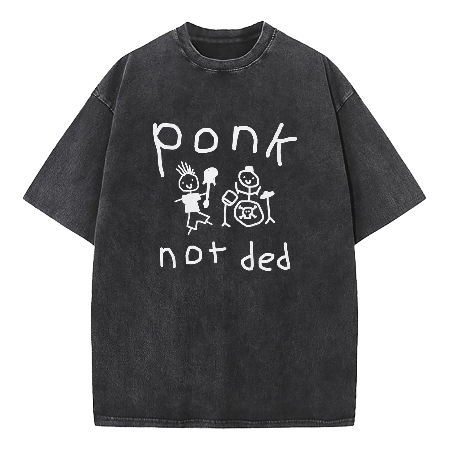 Ponk Not Ded Death Metal Funny Punk Washed T-Shirt