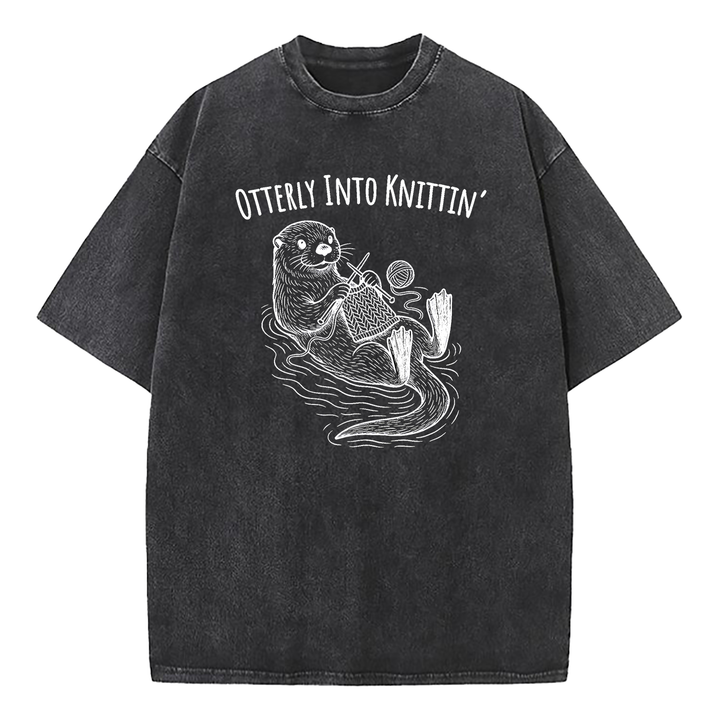Otterly Into Knittin’ Washed T-Shirt