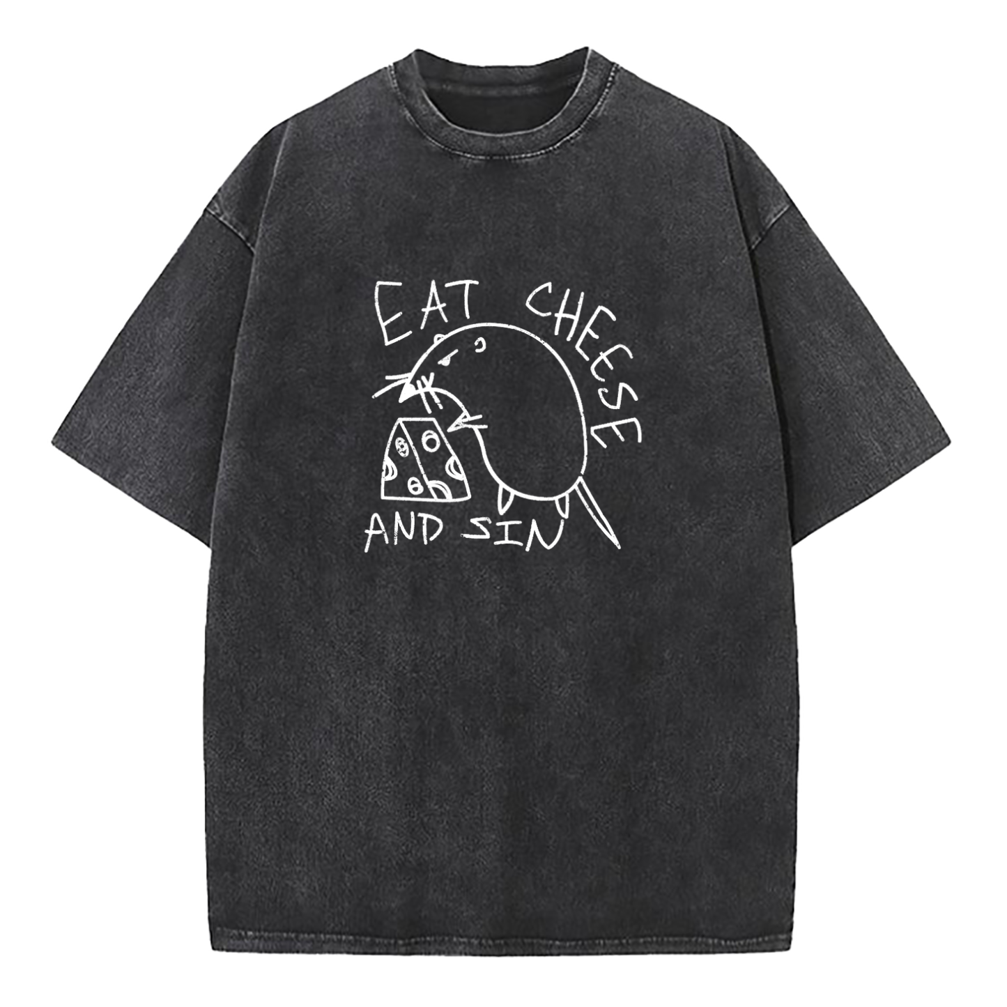 Eat Cheese And Sin Washed T-Shirt