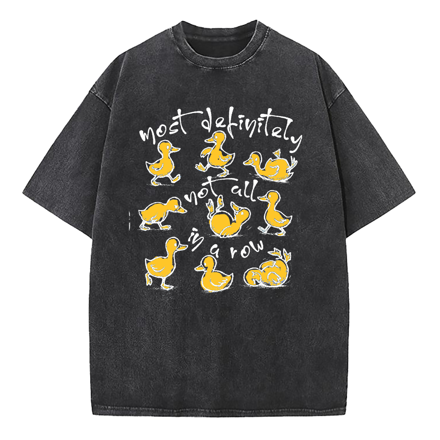 Funny Ducks Not All In A Row Washed T-Shirt