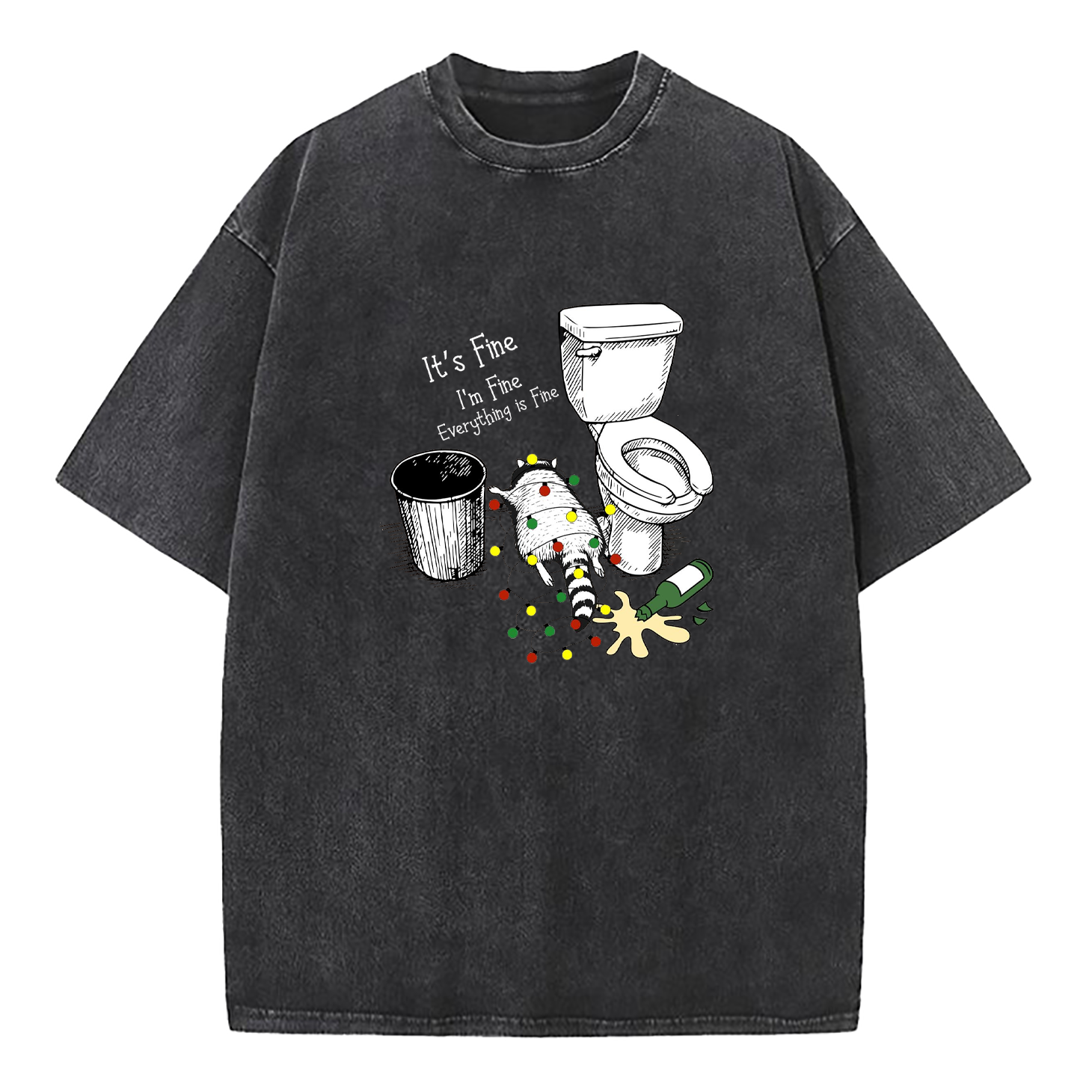 I'm Fine Everything Is Fine Washed T-Shirt