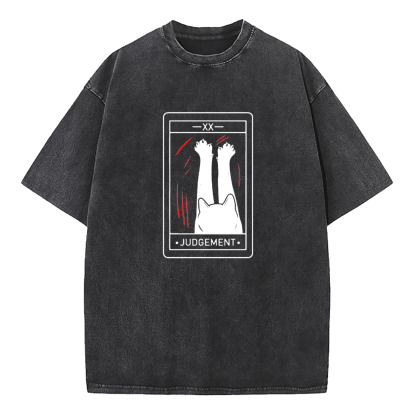 Judgement Cat Tarot Washed T-Shirt