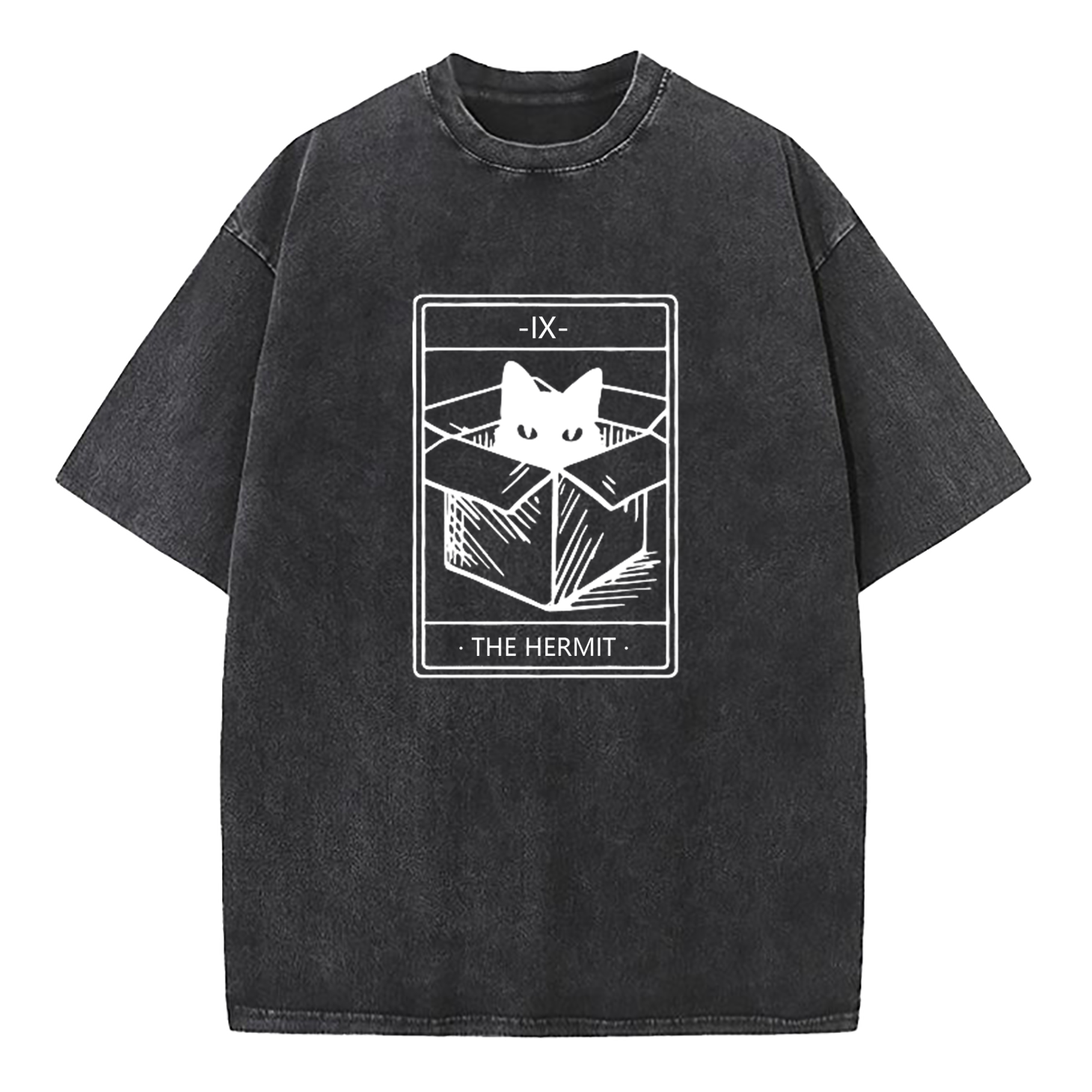 The Hermit Cat Tarot Washed T-Shirt