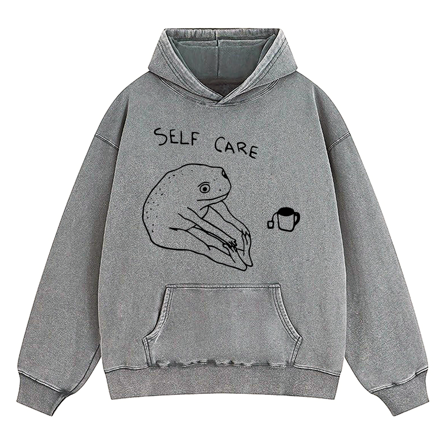 Self Care Frog Washed Hoodie