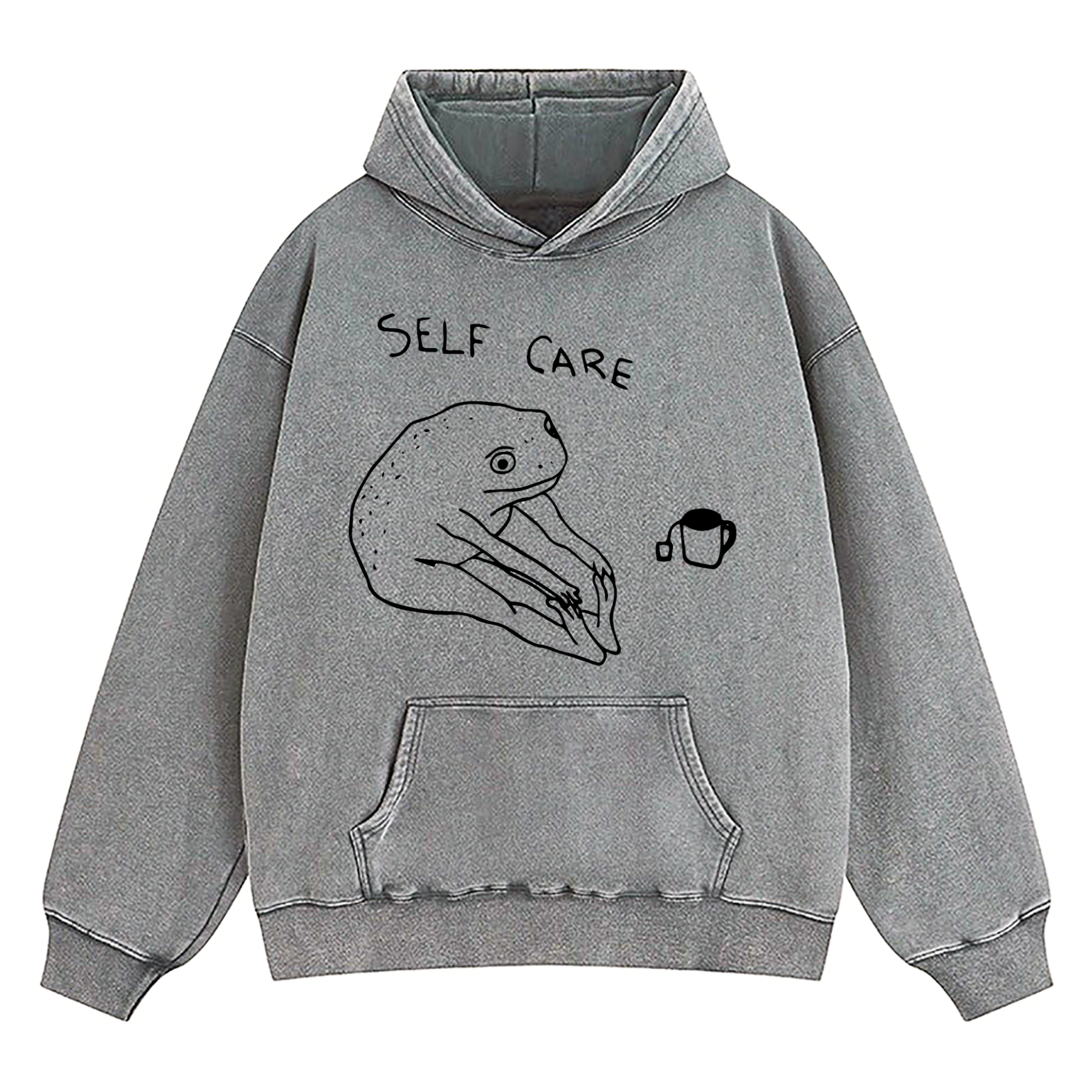Self Care Frog Washed Hoodie
