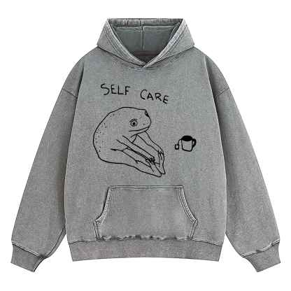 Self Care Frog Washed Hoodie