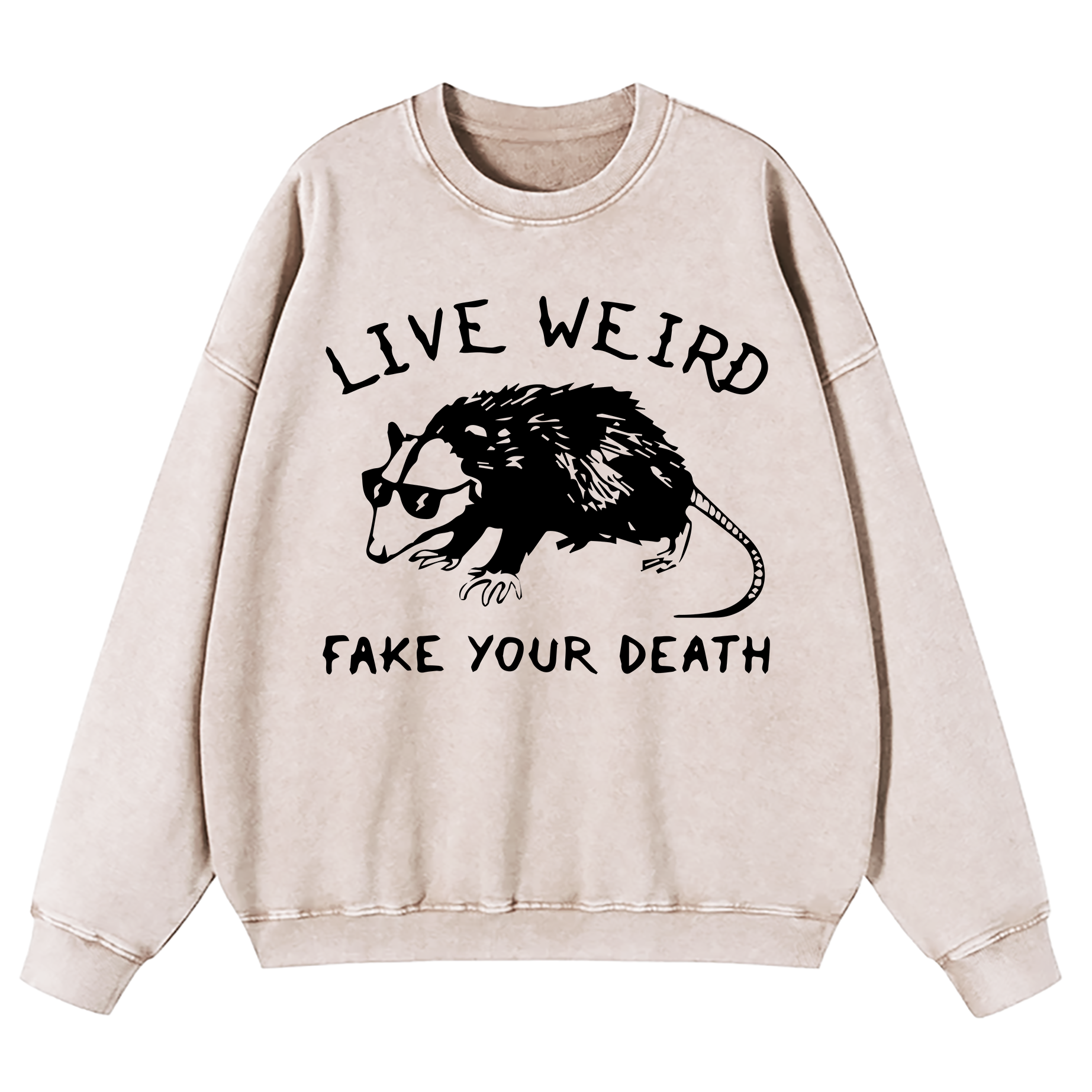 Opossum I Cannot Live Laugh Love In These Conditions Washed Sweatshirt
