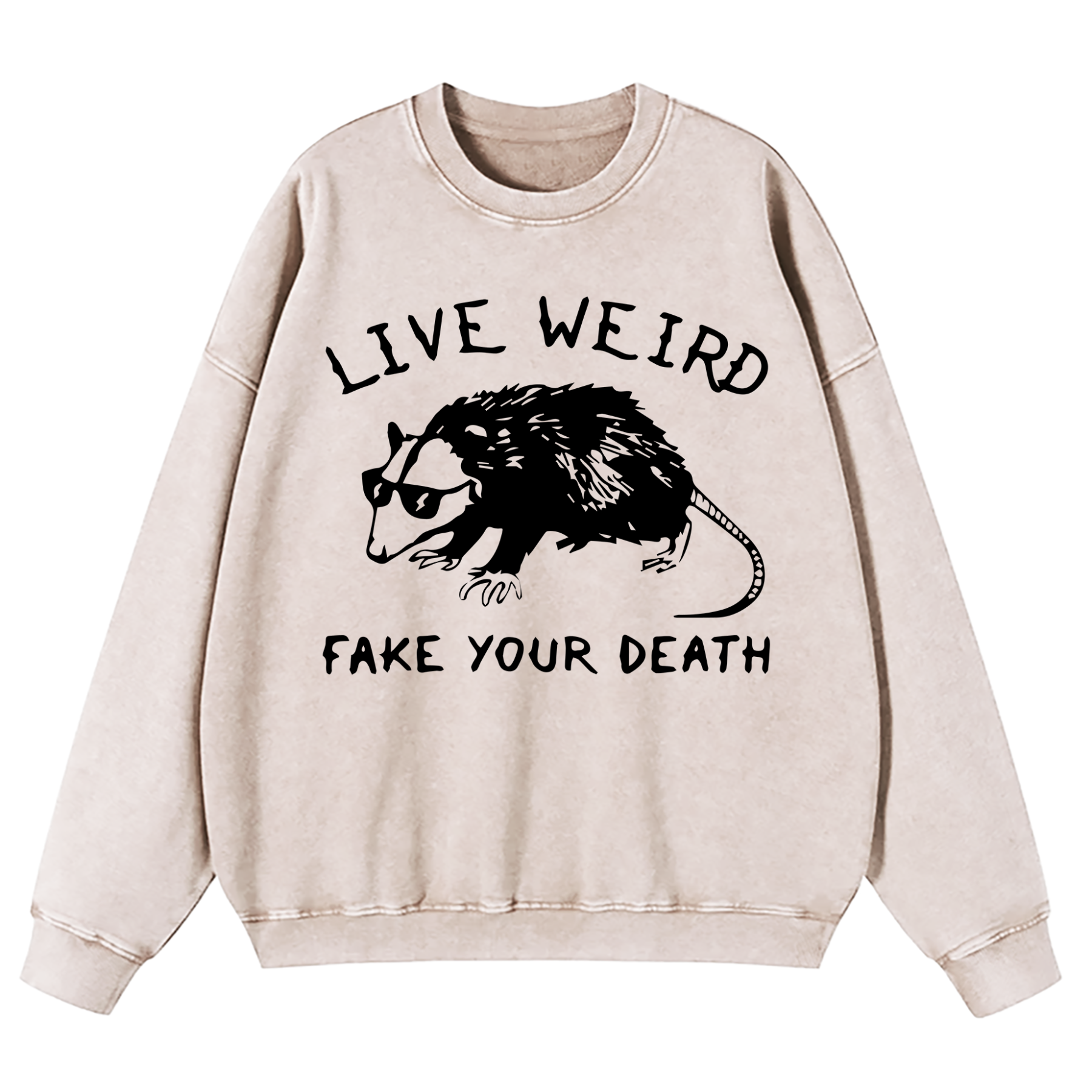 Opossum I Cannot Live Laugh Love In These Conditions Washed Sweatshirt