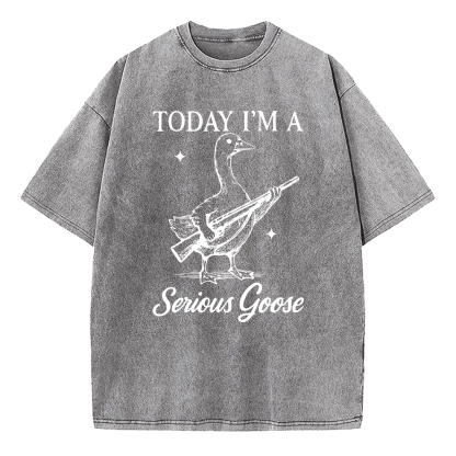 Today I'm A Serious Goose Washed T-Shirt