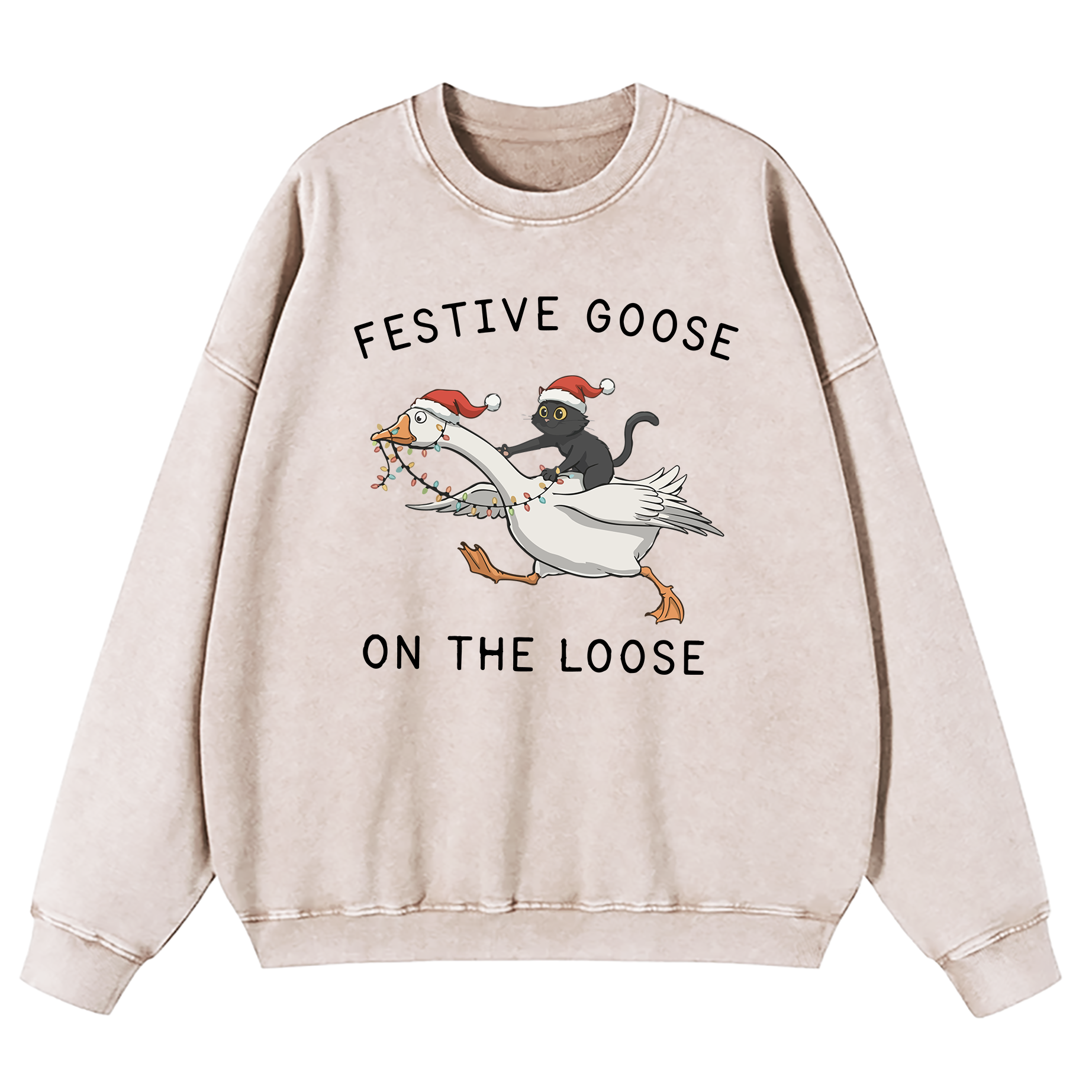 Festive Goose On The Loose Washed Sweatshirt