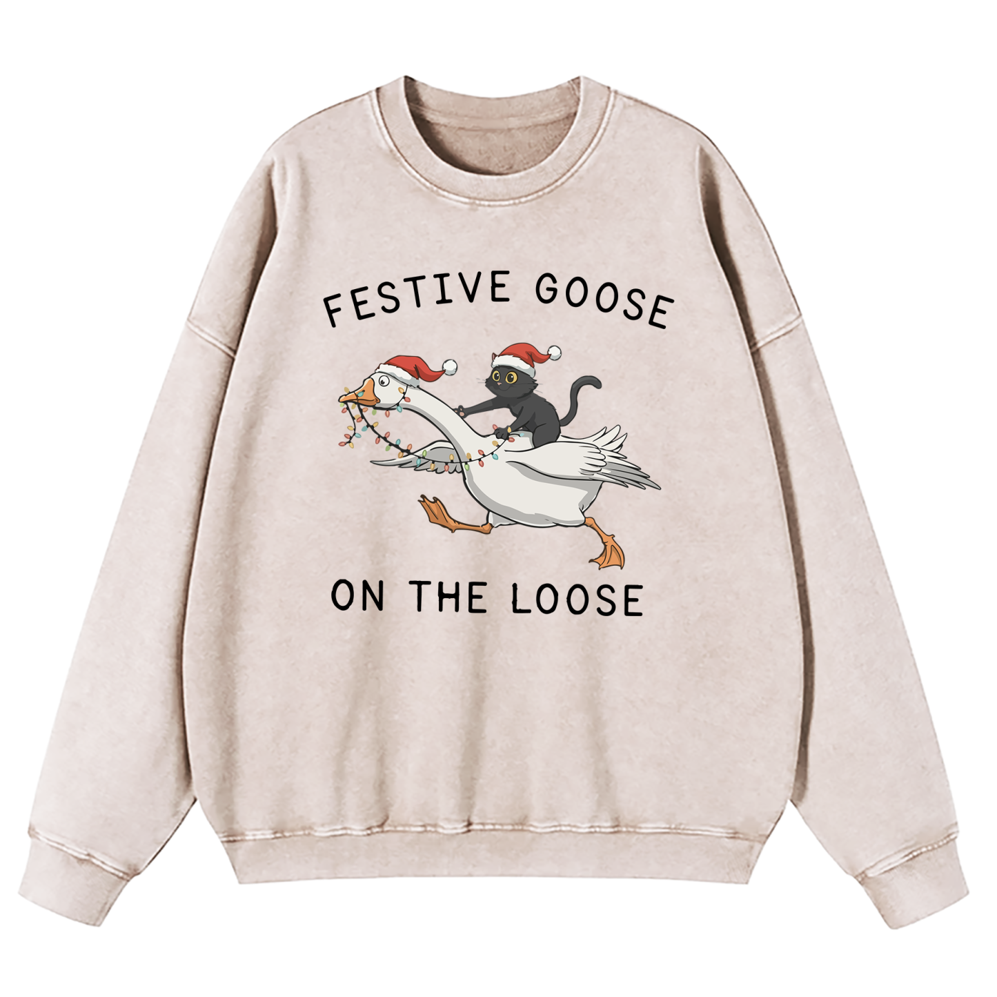 Festive Goose On The Loose Washed Sweatshirt