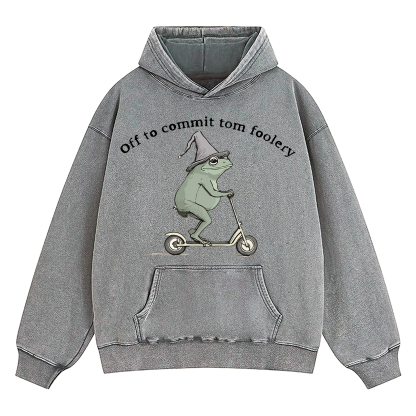 Off To Commit Tom Foolery Washed Hoodie