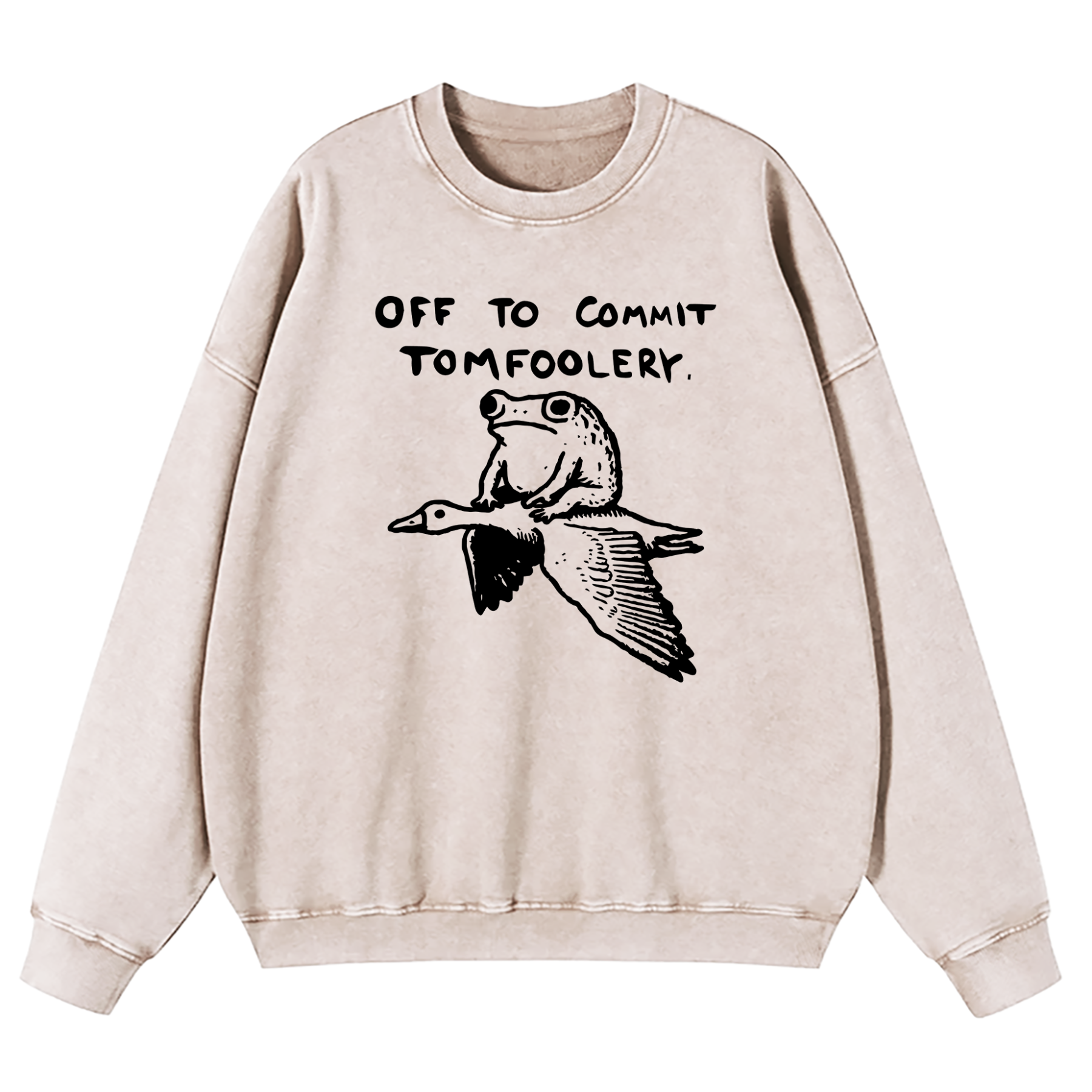 Off To Commit Tomfoolery Washed Sweatshirt