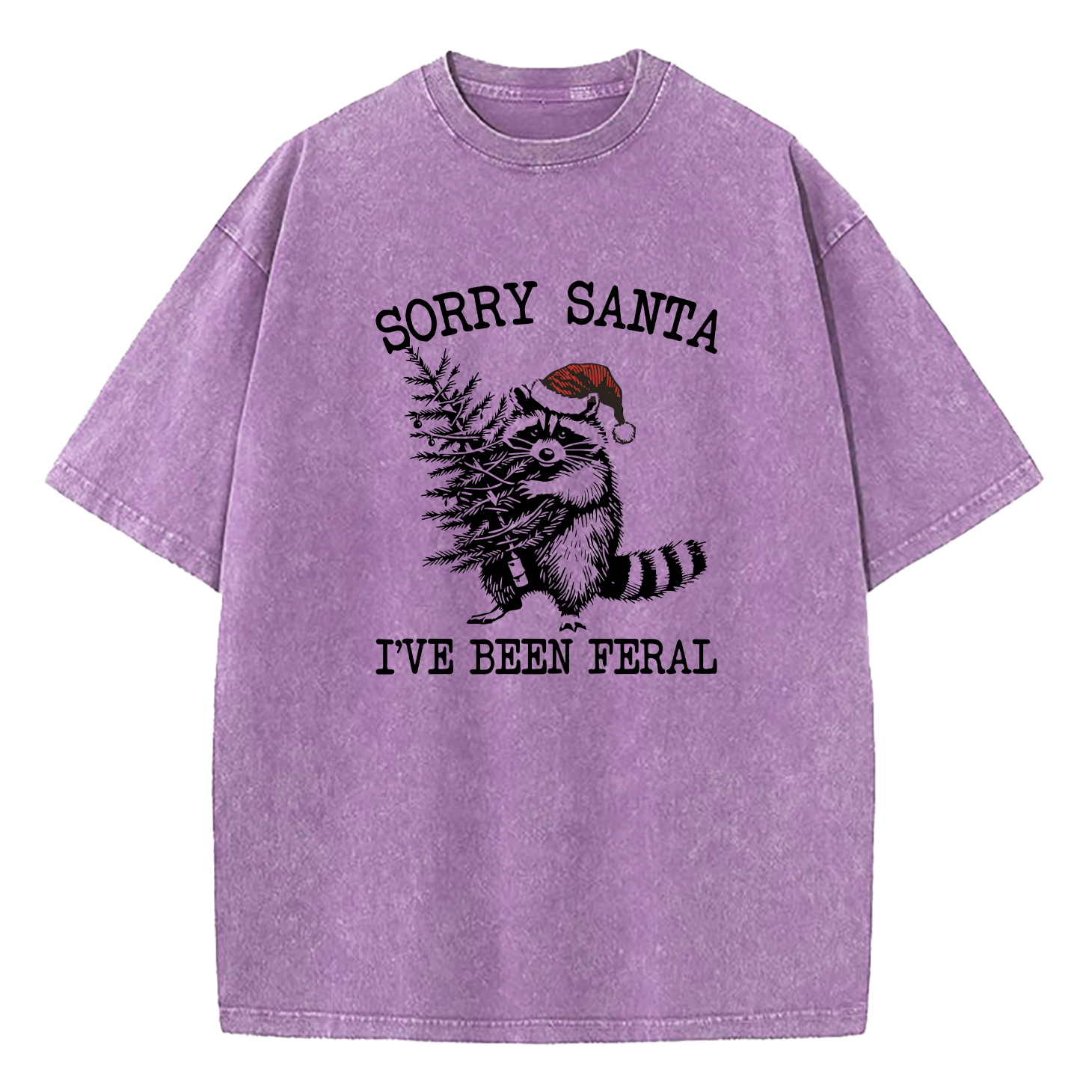 Sorry Santa I've Been Feral Washed T-Shirt