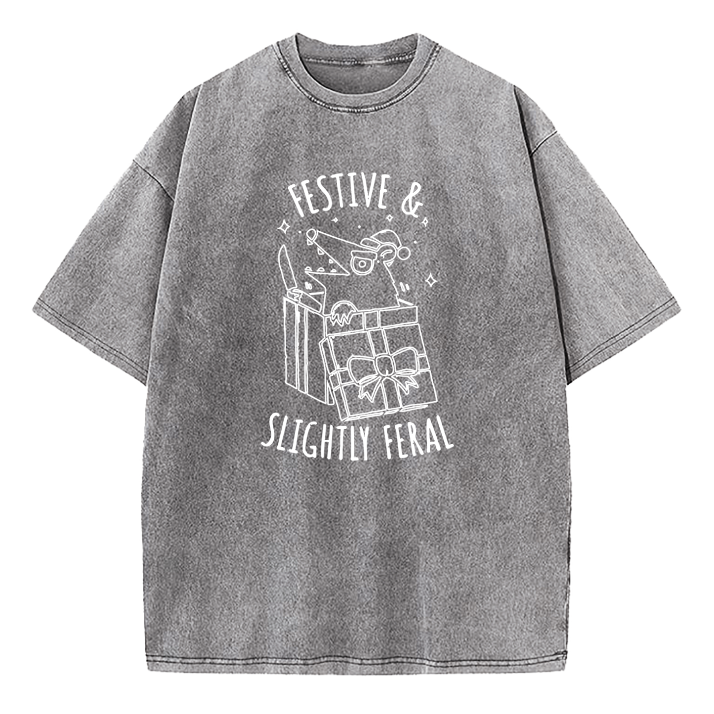 Festive & Slightly Feral Washed T-Shirt
