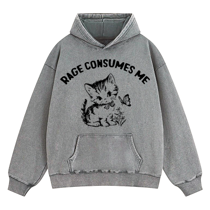 Rage Consumes Me Washed Hoodie