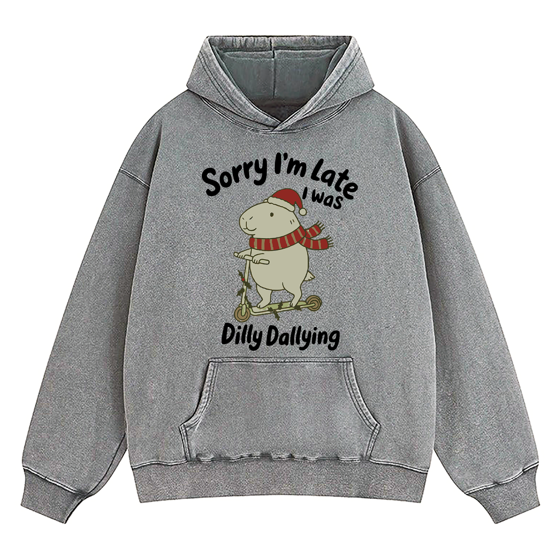 Sorry I'm Late I Was Dilly Dallying d Washed Hoodie
