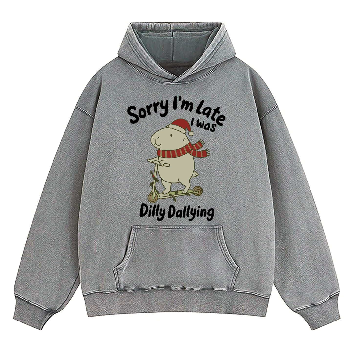 Sorry I'm Late I Was Dilly Dallying d Washed Hoodie