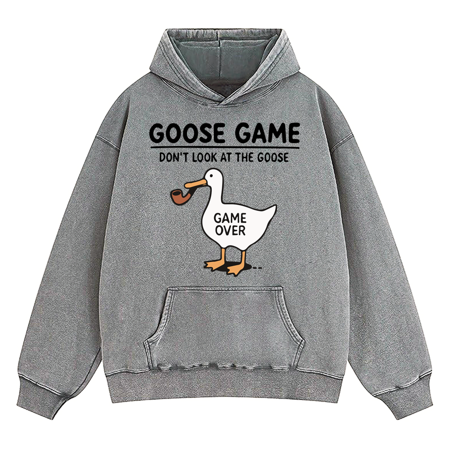 Goose Game Don’t Look at the Goose Washed Hoodie