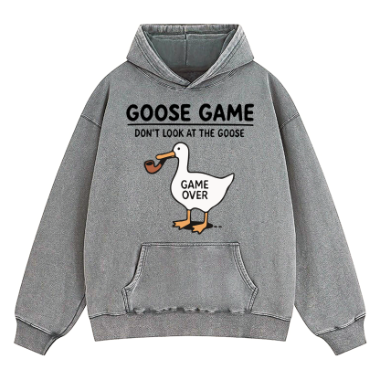 Goose Game Don’t Look at the Goose Washed Hoodie