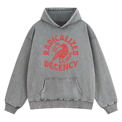 Radicalized By Basic Decency Washed Hoodie