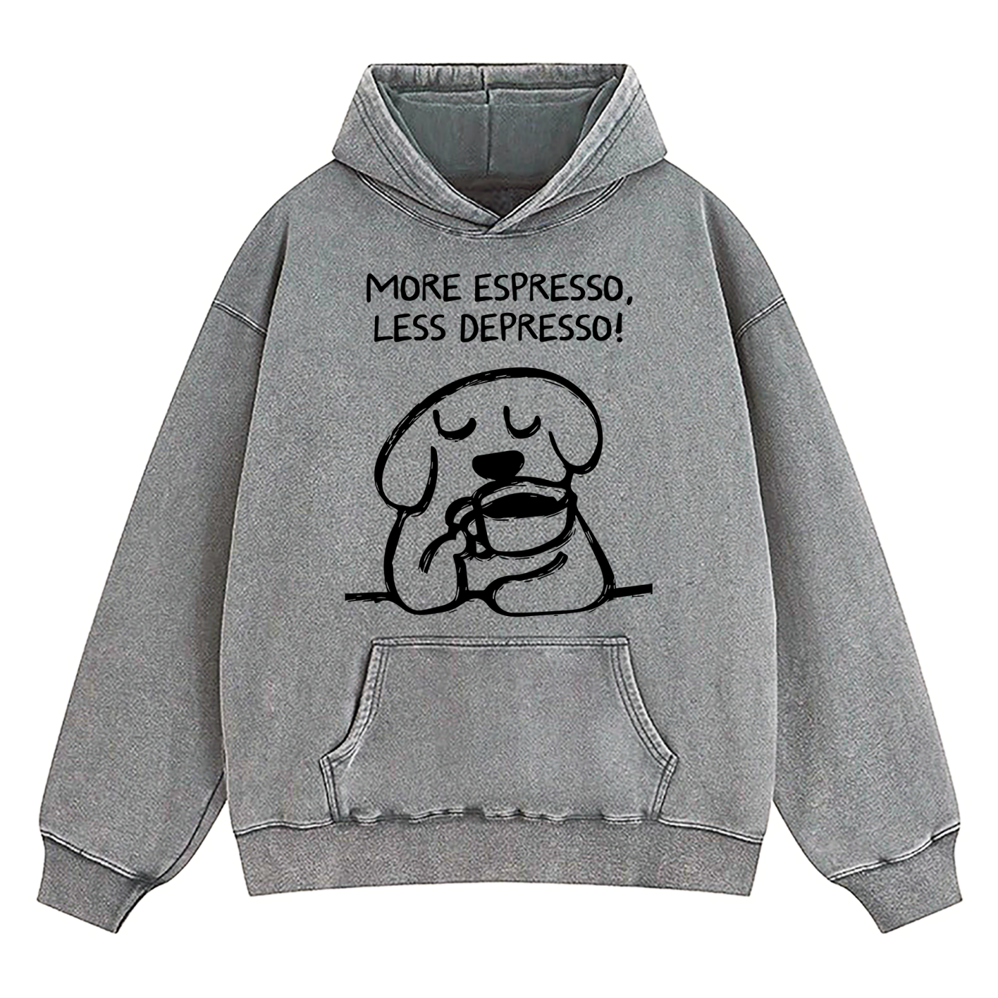 More Espresso Less Depresso Washed Hoodie