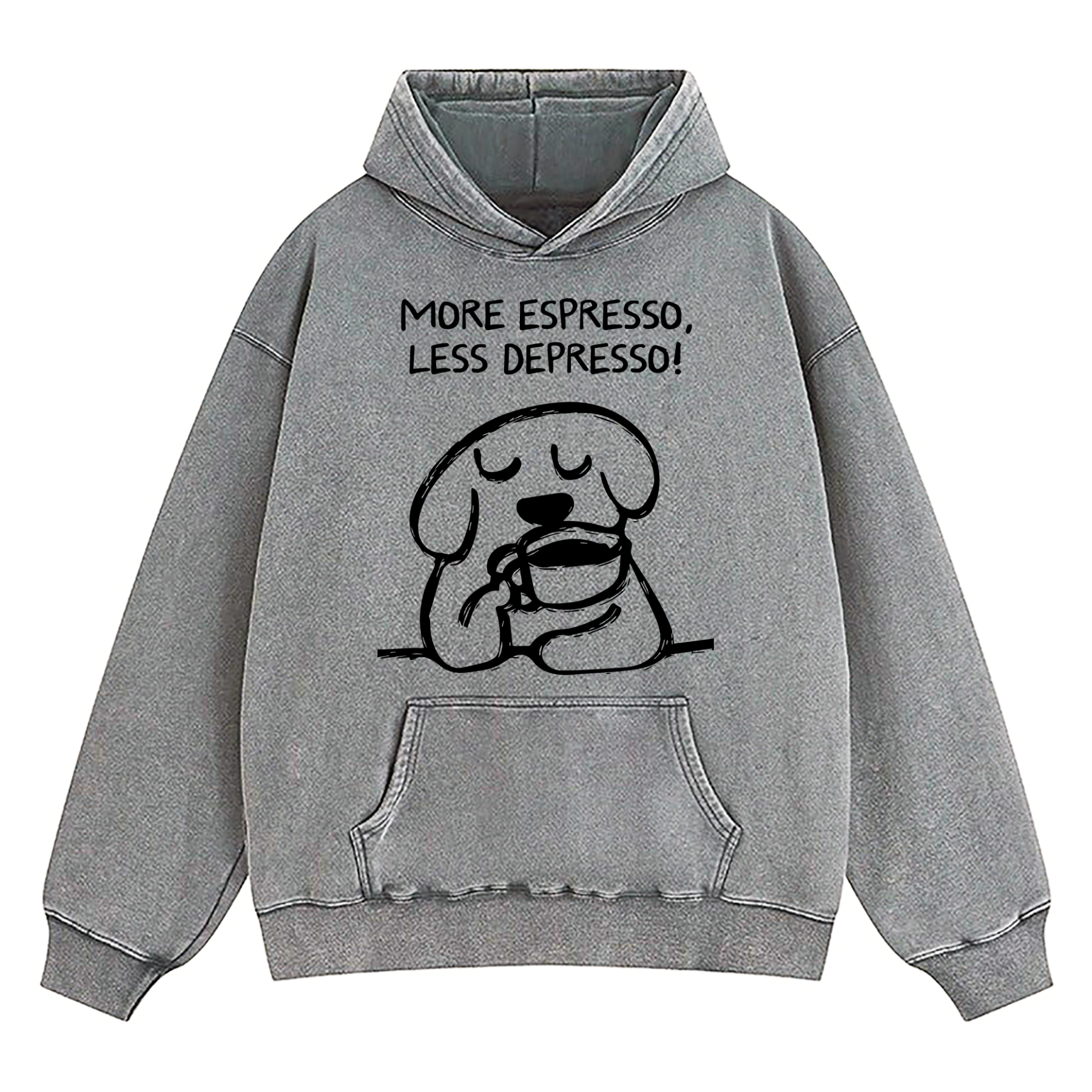 More Espresso Less Depresso Washed Hoodie
