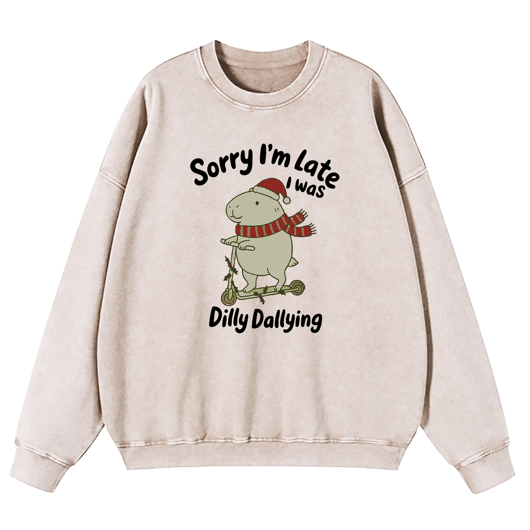Sorry I'm Late I Was Dilly Dallying Washed Sweatshirt