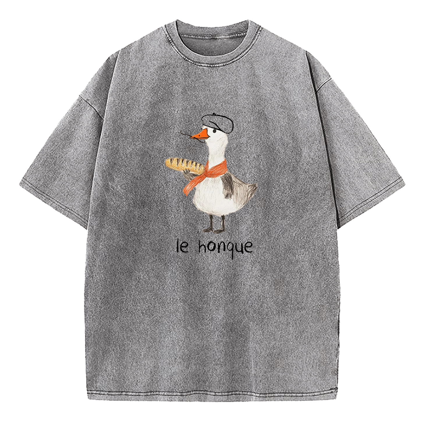 Funny French Goose Le Honque Washed T-Shirt