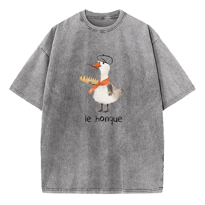 Funny French Goose Le Honque Washed T-Shirt