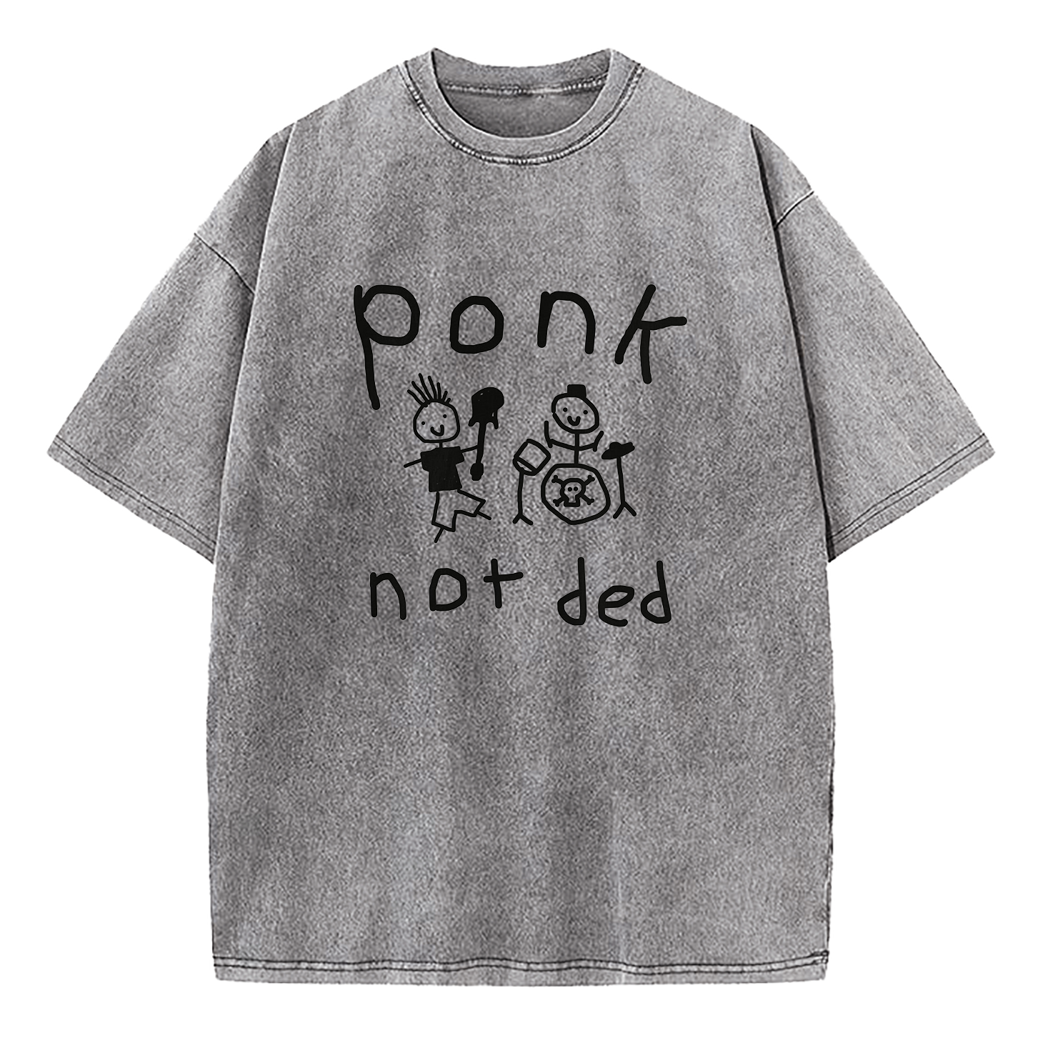 Ponk Not Ded Death Metal Funny Punk Washed T-Shirt