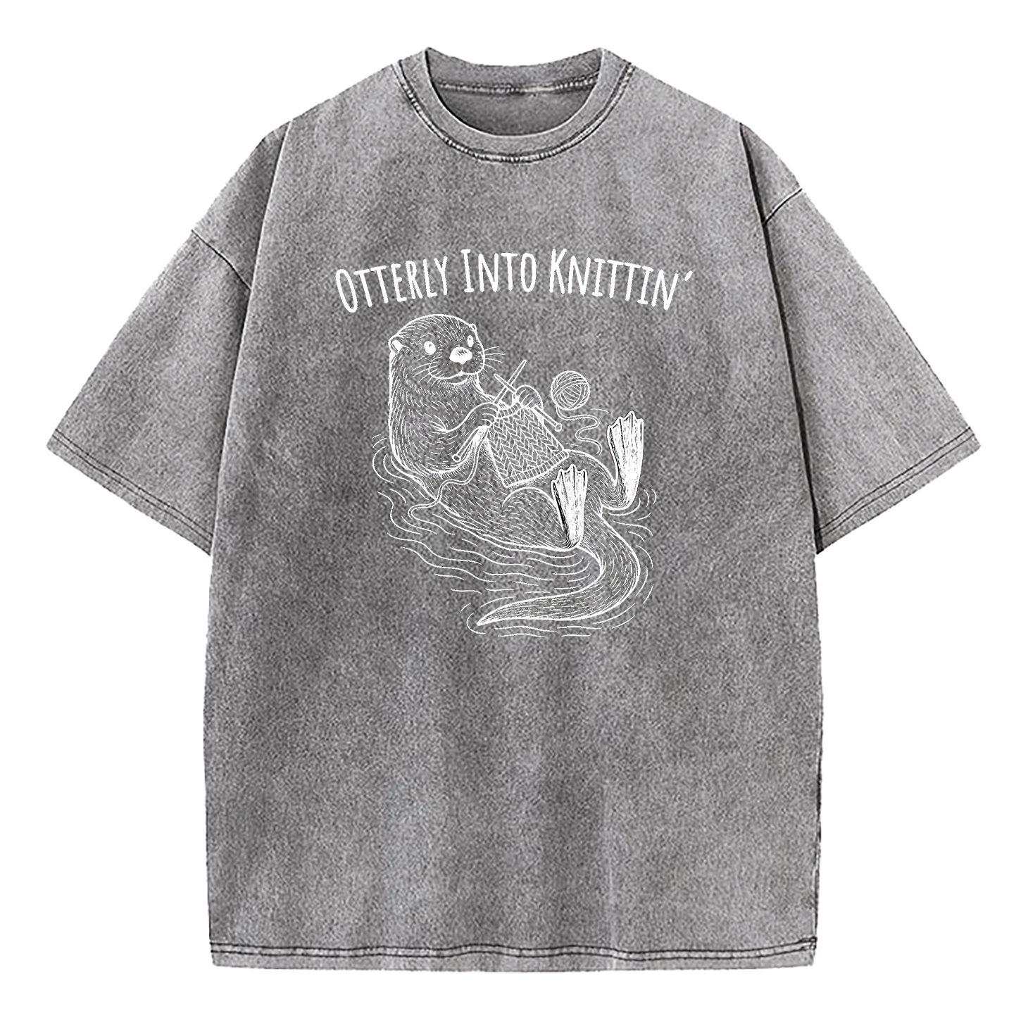 Otterly Into Knittin’ Washed T-Shirt