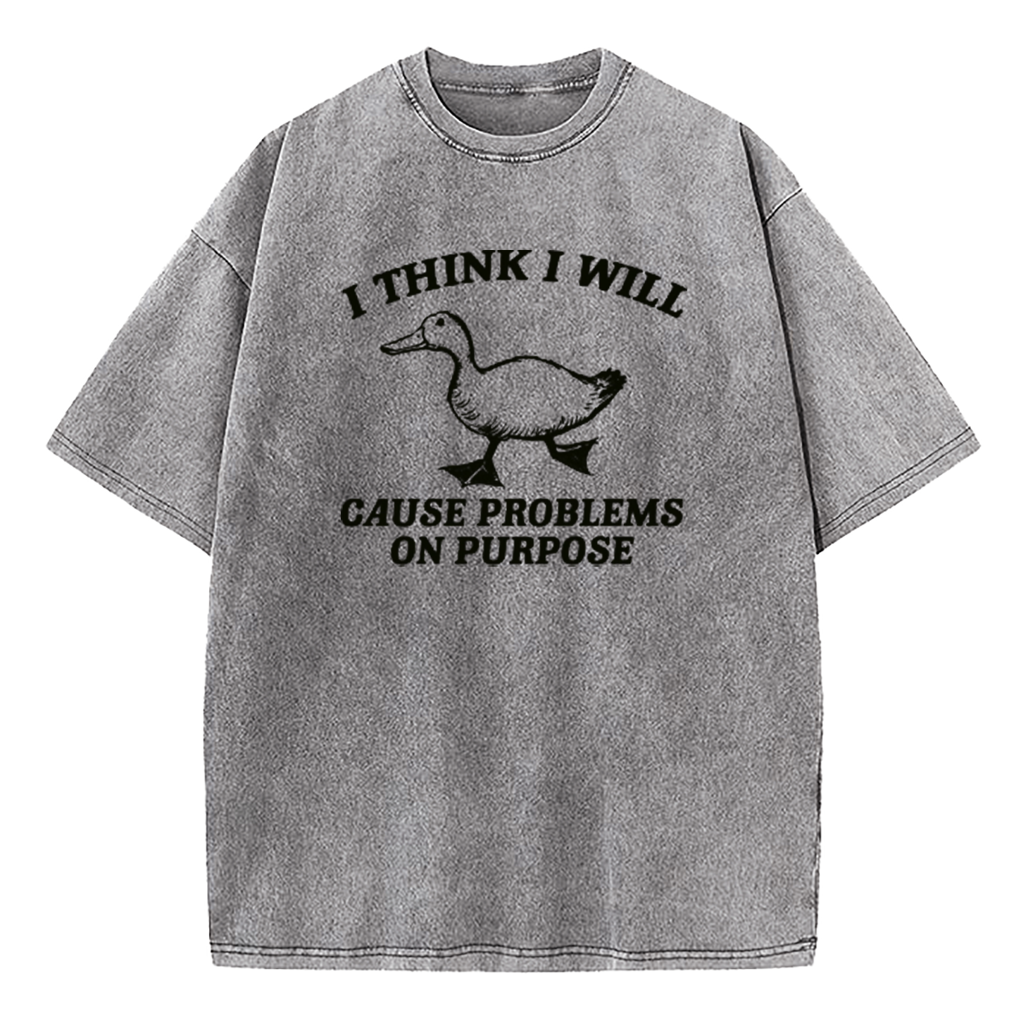 I Think I Will Cause Problems On Purpose Washed T-Shirt