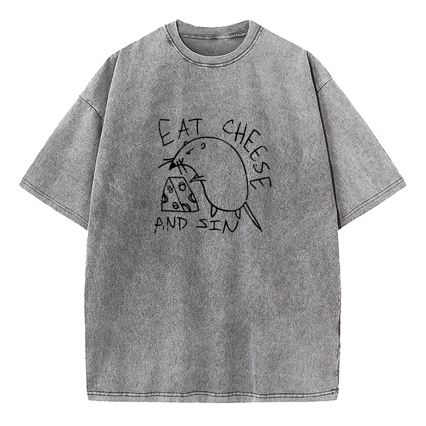 Eat Cheese And Sin Washed T-Shirt