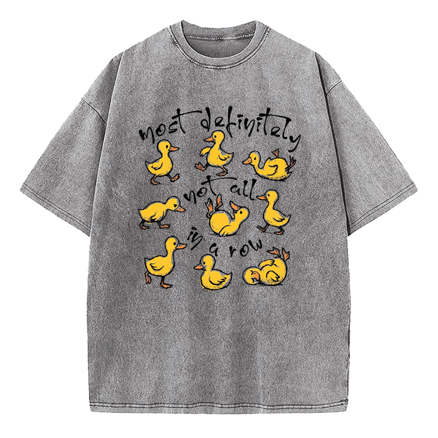 Funny Ducks Not All In A Row Washed T-Shirt