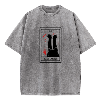 Judgement Cat Tarot Washed T-Shirt