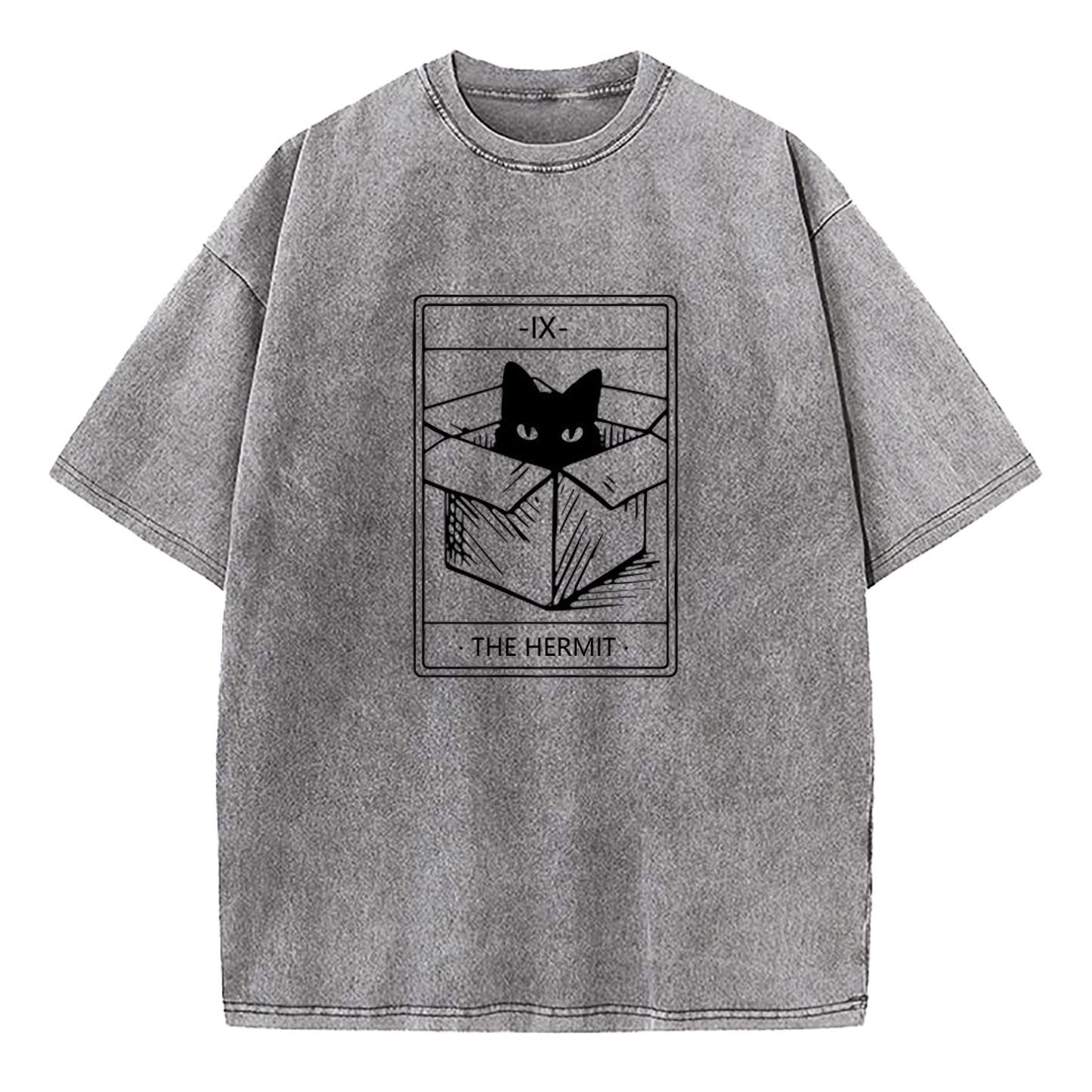 The Hermit Cat Tarot Washed T-Shirt