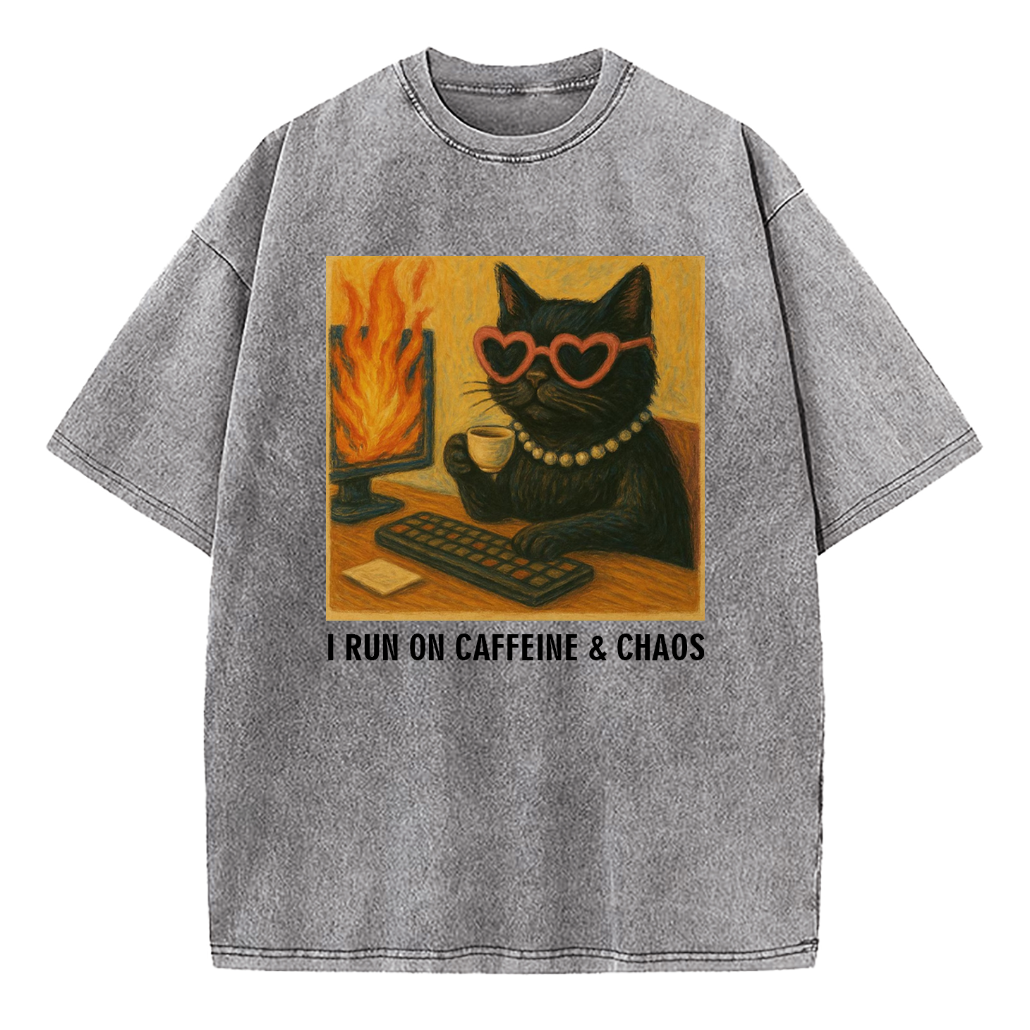 I Run On Caffeine & Chaos Washed T-Shirt