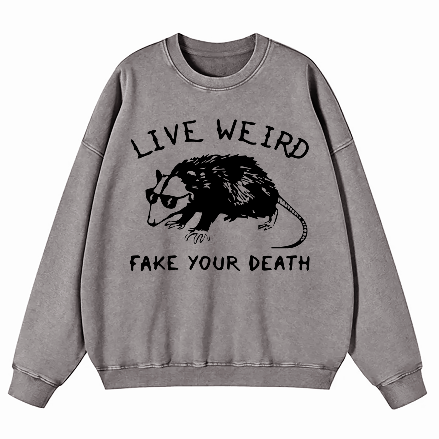 Opossum I Cannot Live Laugh Love In These Conditions Washed Sweatshirt