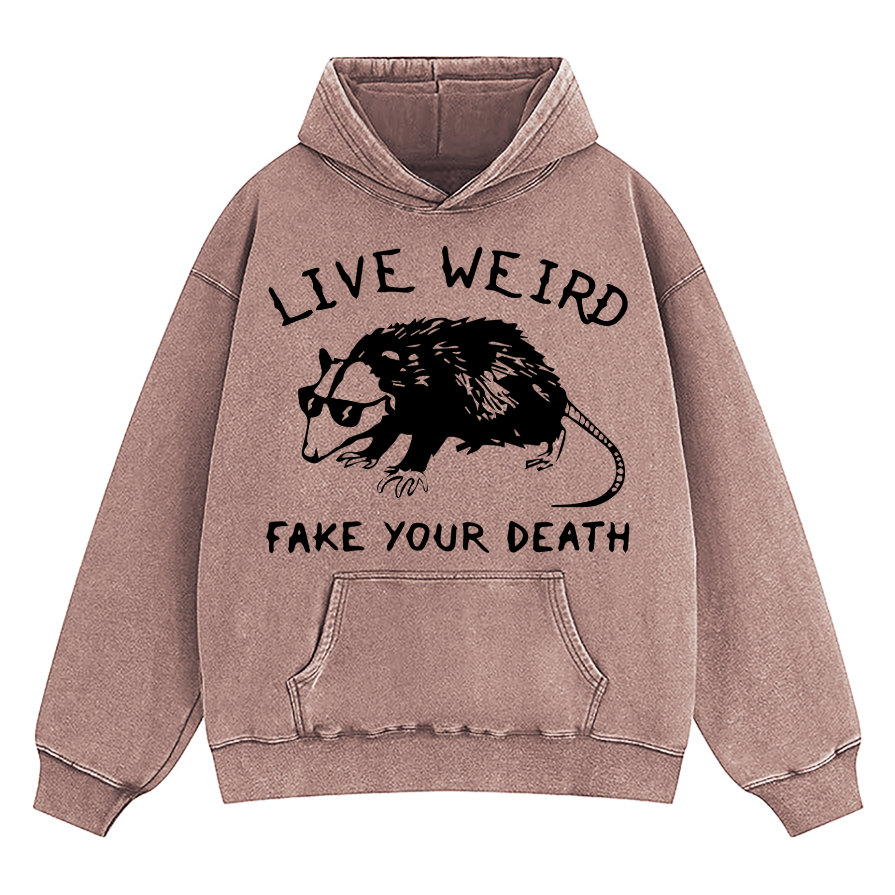 Opossum Live Weird Fake Your Death Washed Hoodie