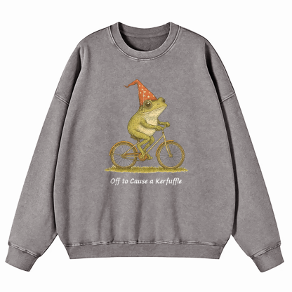 Off To Cause A Kerfuffle Washed Sweatshirt