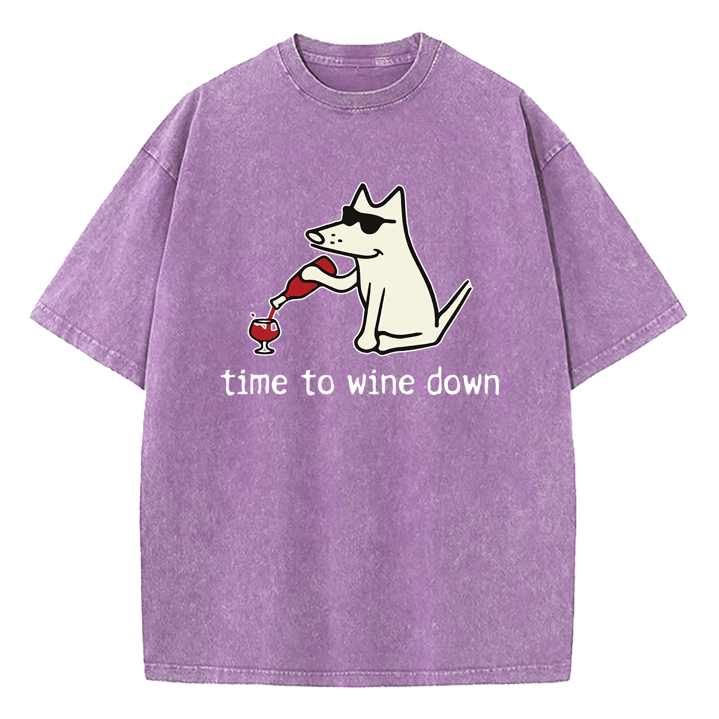 Pick Of The Litter Time To Wine Down Washed T-Shirt