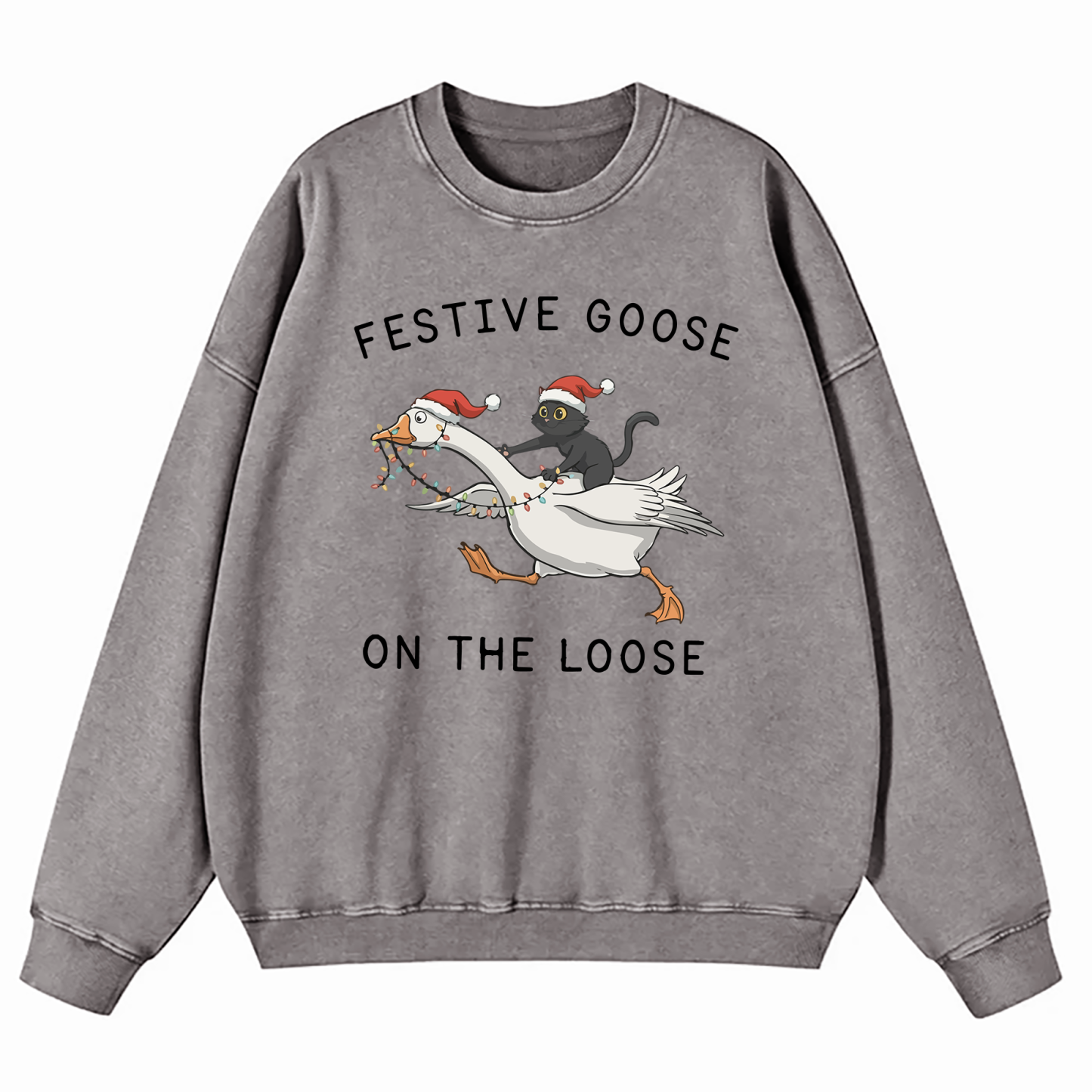 Festive Goose On The Loose Washed Sweatshirt