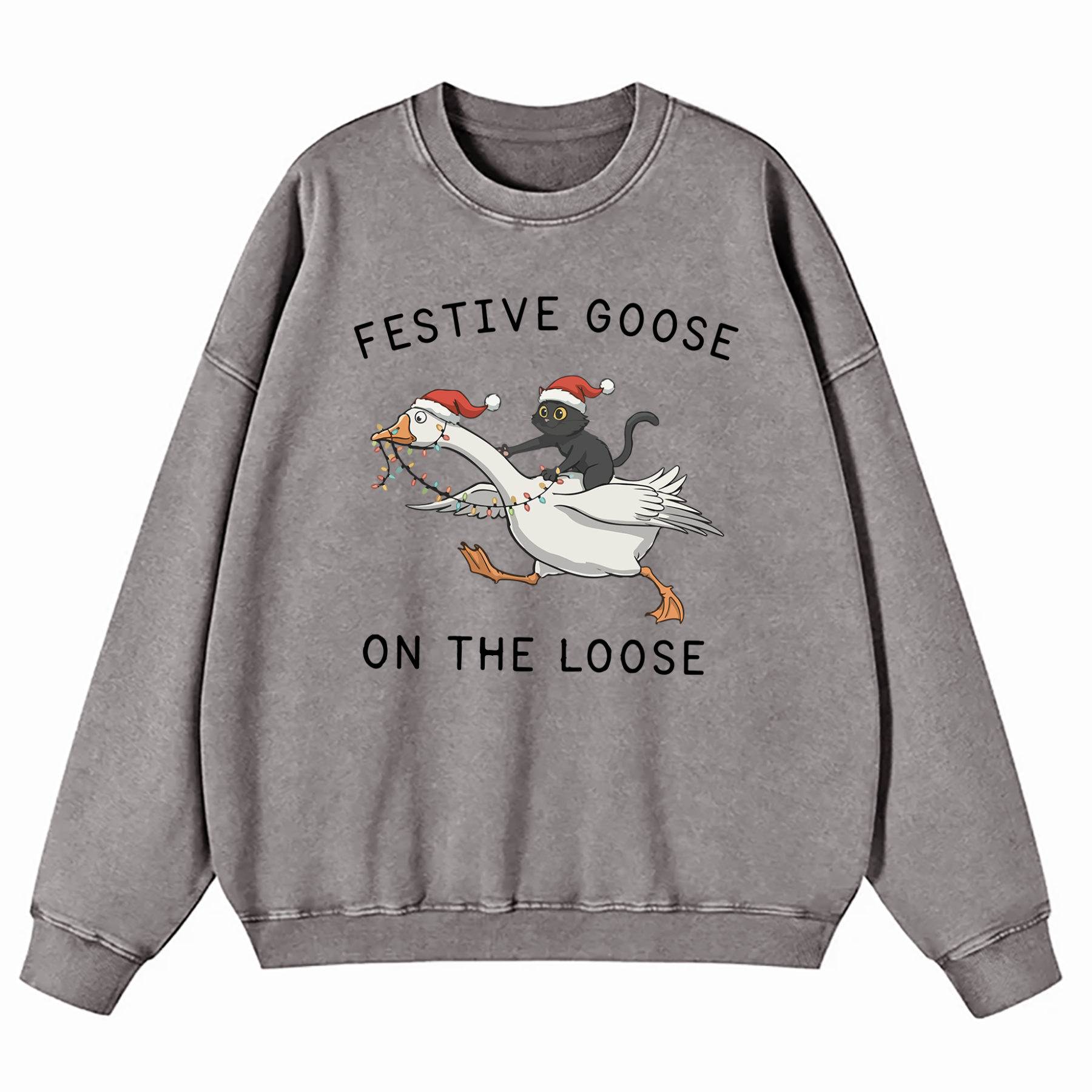 Festive Goose On The Loose Washed Sweatshirt