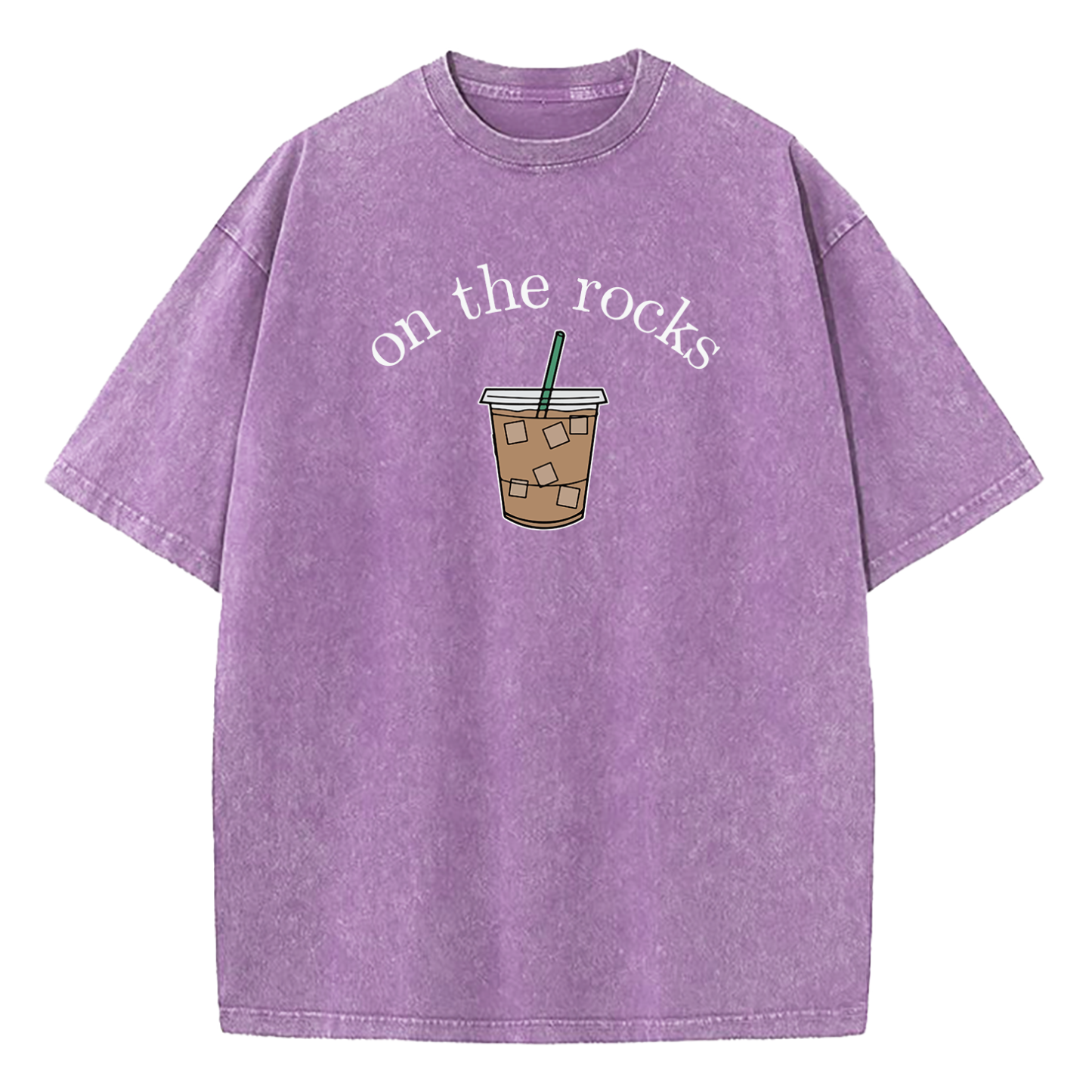 Iced Coffee Lover On The Rocks Washed T-Shirt