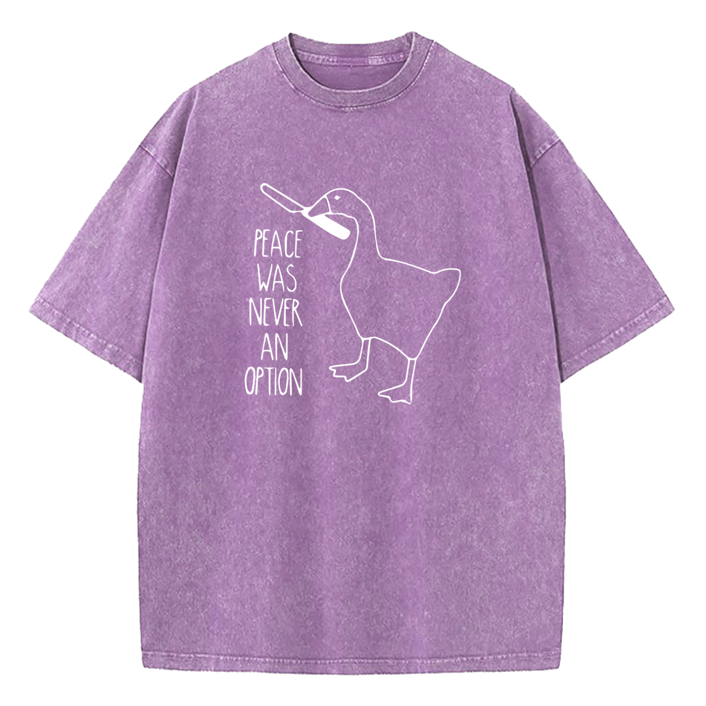 Goose Meme Peace Was Never An Option Washed T-Shirt