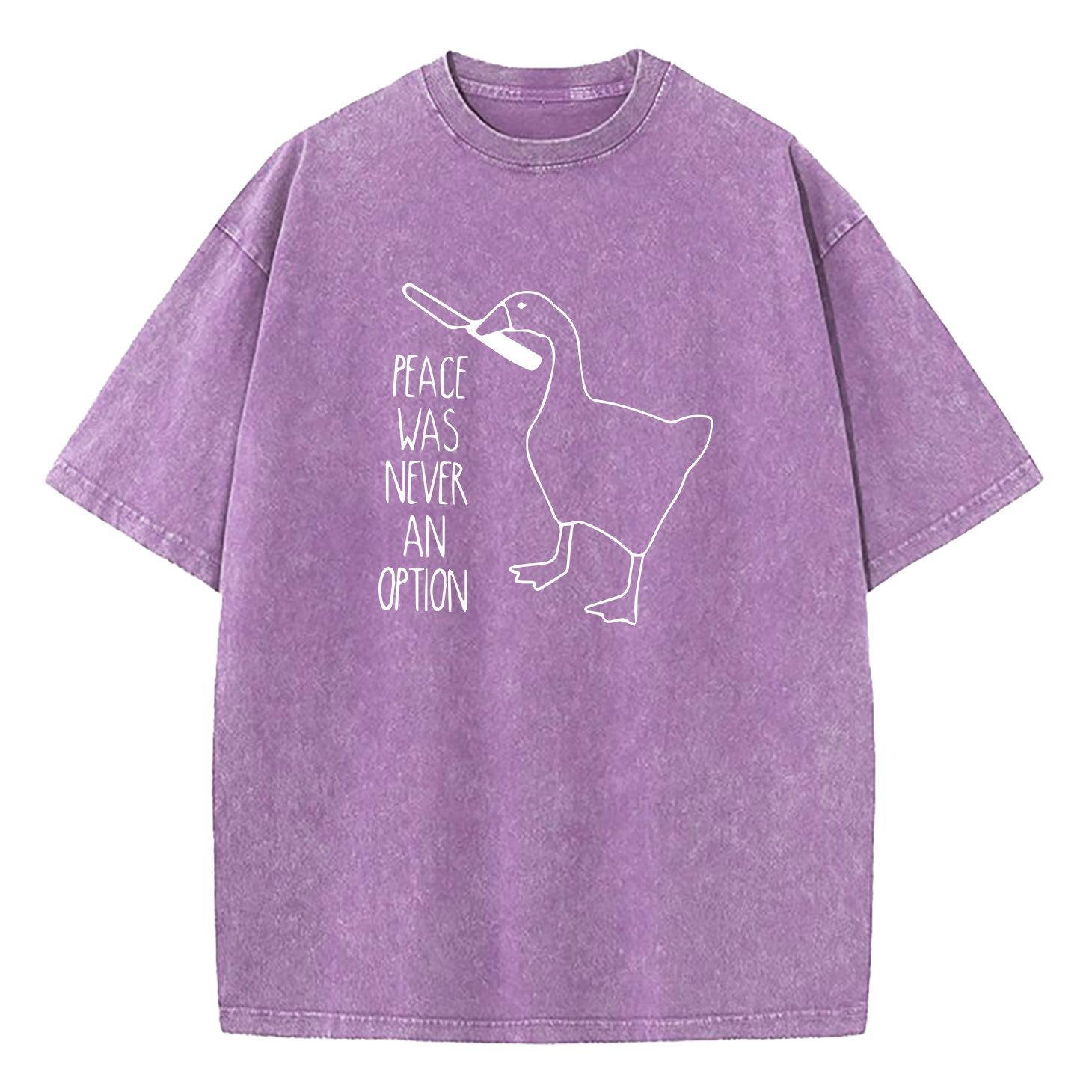 Goose Meme Peace Was Never An Option Washed T-Shirt