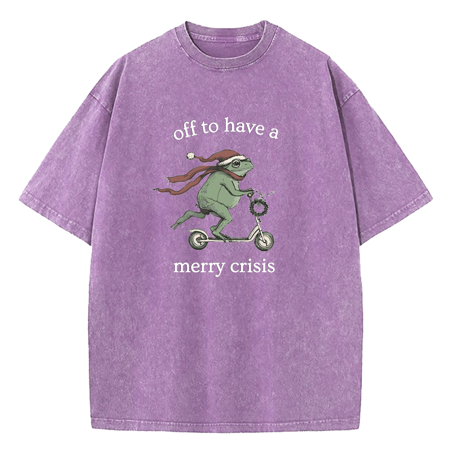 Off To Have A Merry Crisis Funny Christmas Washed T-Shirt