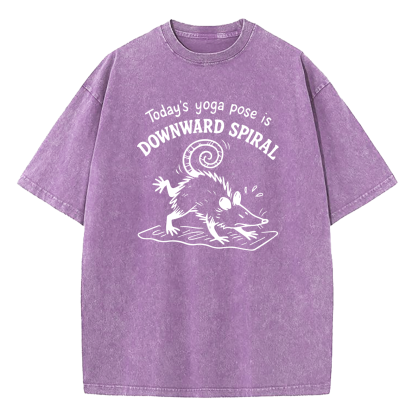 Today's Yoga Pose Is Downward Spiral Washed T-Shirt